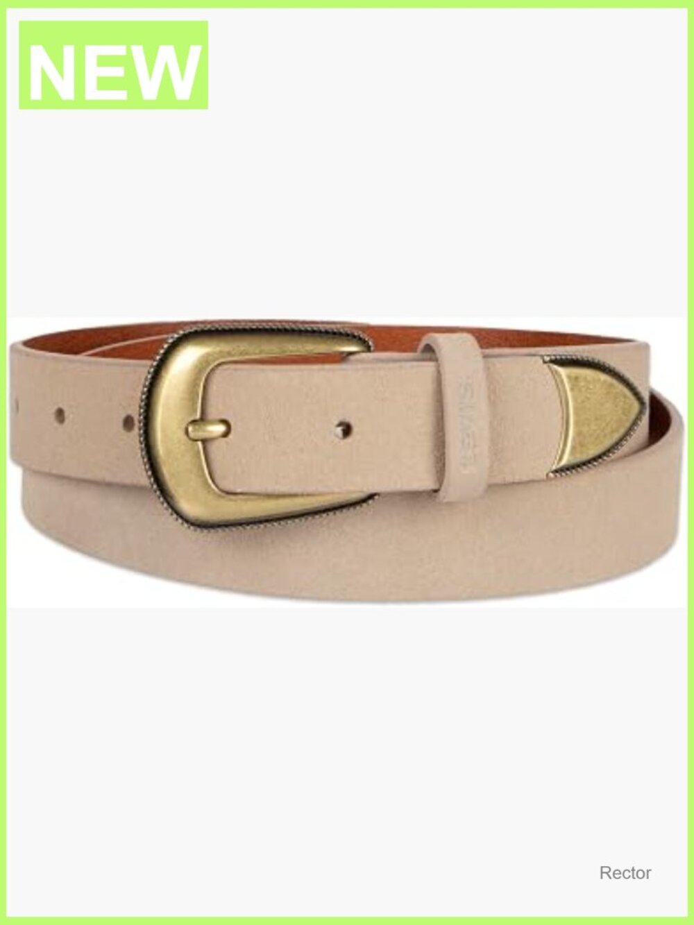 Women's Slim Casual Western Style Leather Jean Belt with Metal Tip